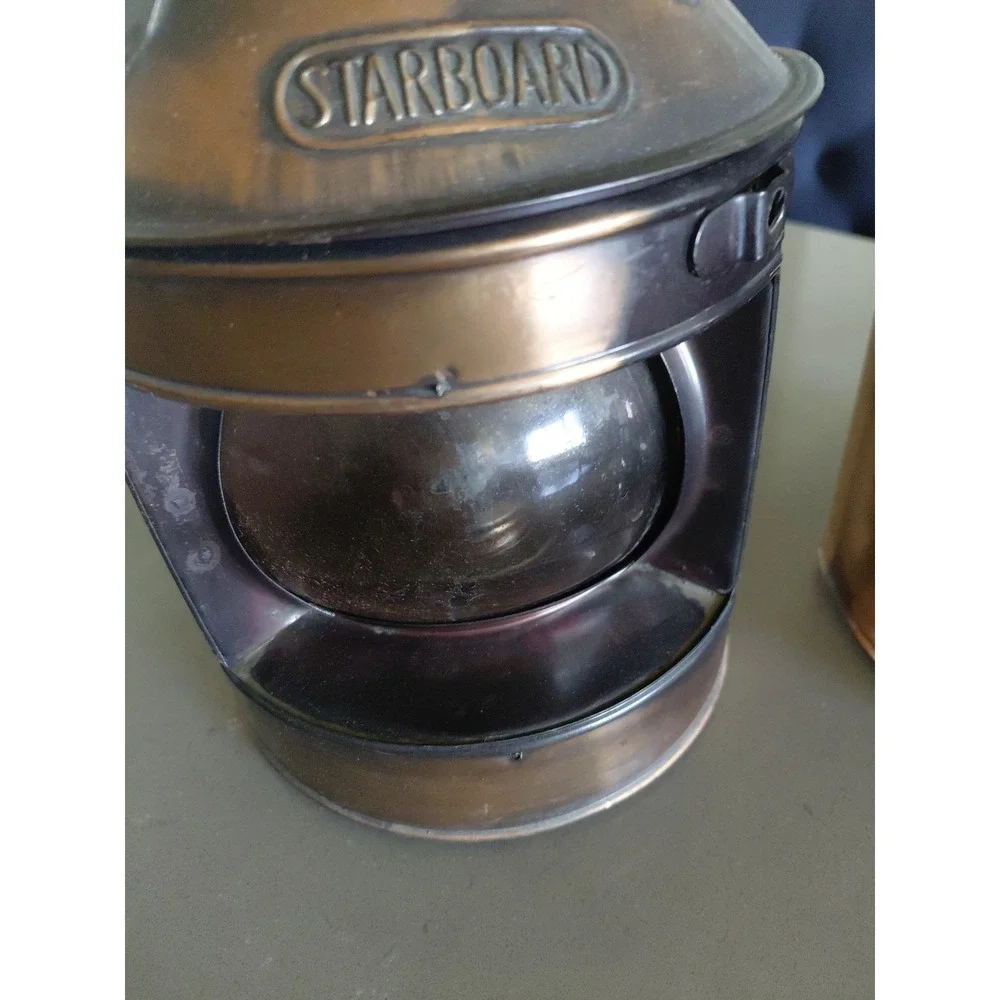 Vintage Ship Copper Finish Port  Starboard Lanterns Nautical Oil Lamps Hong Kong